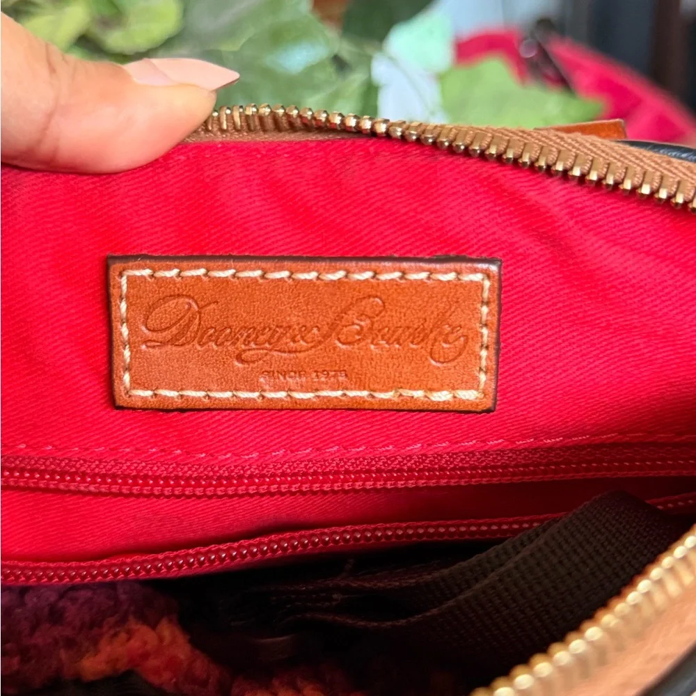 Dooney & Bourke Black Pebbled Leather Satchel with Tan Trim - Picture 9 of 9